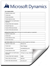 Download our Microsoft Dynamics Change of Partner form
