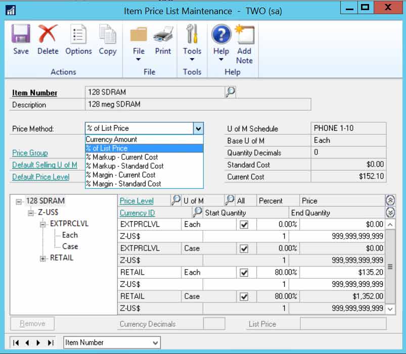 Price-List-MaintenanceEDITED Dynamics GP Inventory Control Module Interface with Medical Systems