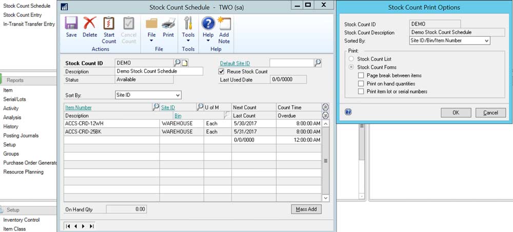 Stock-Count-ScheduleEDITED Dynamics GP Inventory Control Module Interface with Medical Systems