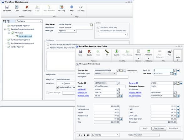 Workflows2 Use Workflows for Accounts Payable Approvals in Microsoft Dynamics GP