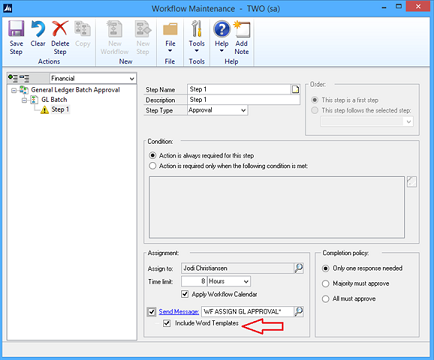 Attach Word Templates to Workflows in Dynamics GP (Great Plains) 2016