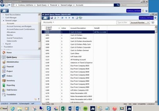 Using Quick Query Module For Microsoft Dynamics SL (Solomon) 2015