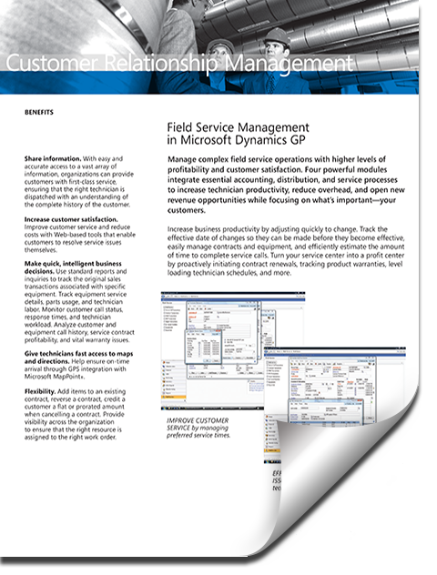 Field Service Management Example Microsoft Dynamics GP Great Plains Software