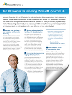 Top 10 Reasons For Choosing Microsoft Dynamics SL Enterprise Resource Planning Software
