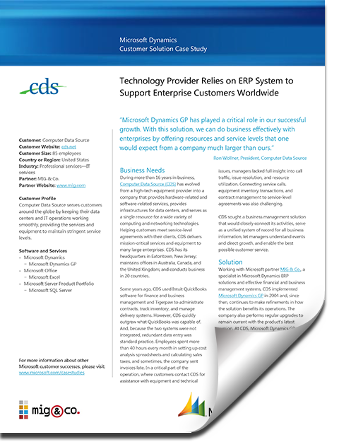 Computer Data Source (CDS) Case Study