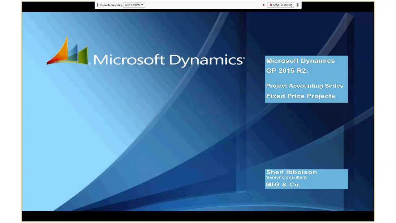 Microsoft Dynamics GP 2015 Project Accounting Series : Fixed Price Projects – MIG & Co.